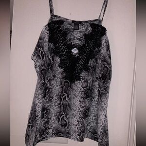 NWT Rue21 snake skin print cami blouse L